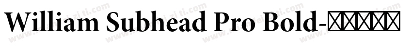 William Subhead Pro Bold字体转换